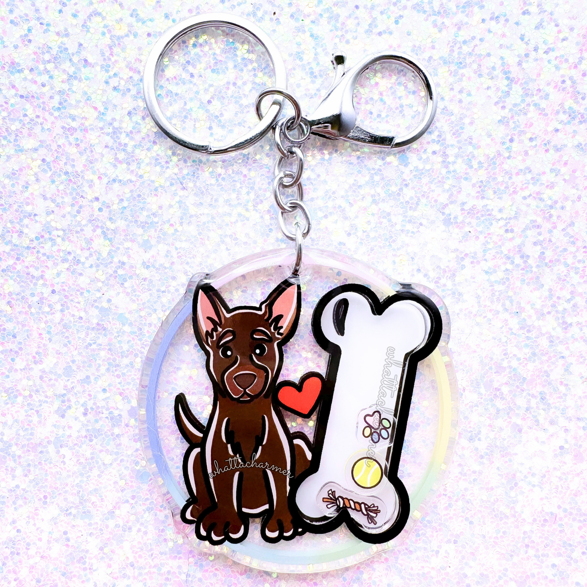 Brown Australian Kelpie Keychain