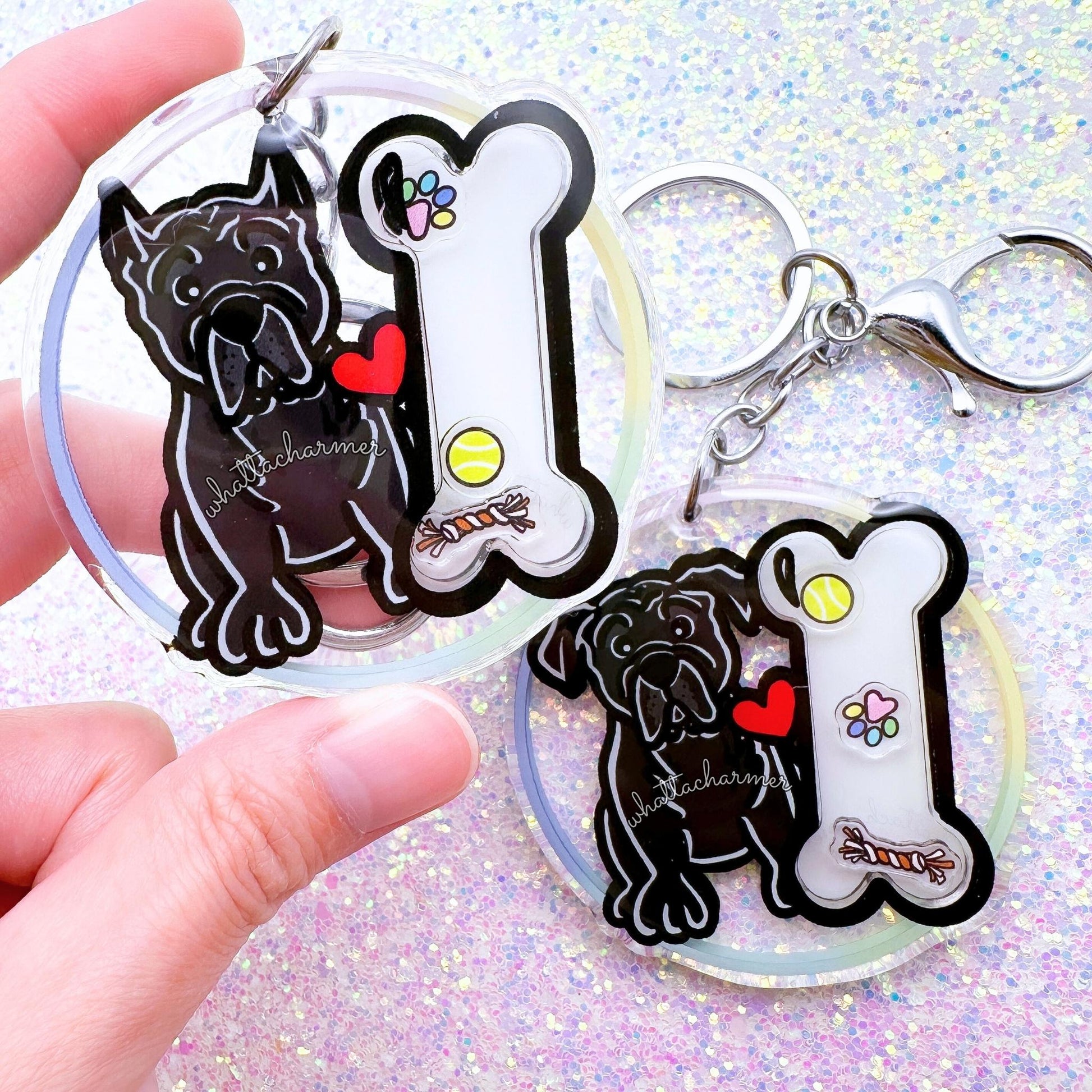 Black Cane Corso Keychain