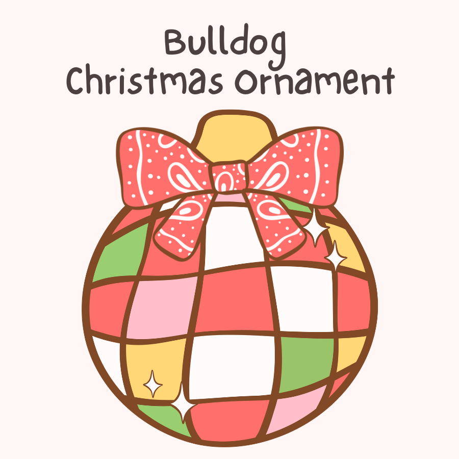 Bulldog Christmas Ornament