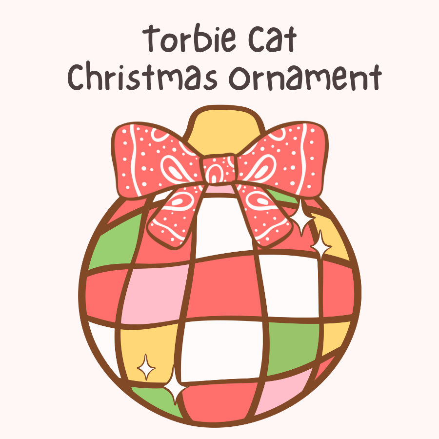 Tortoiseshell Tabby (Torbie) Cat Christmas Ornament