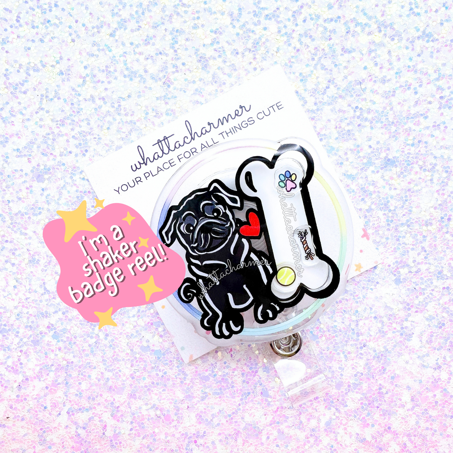Pug Badge Reel
