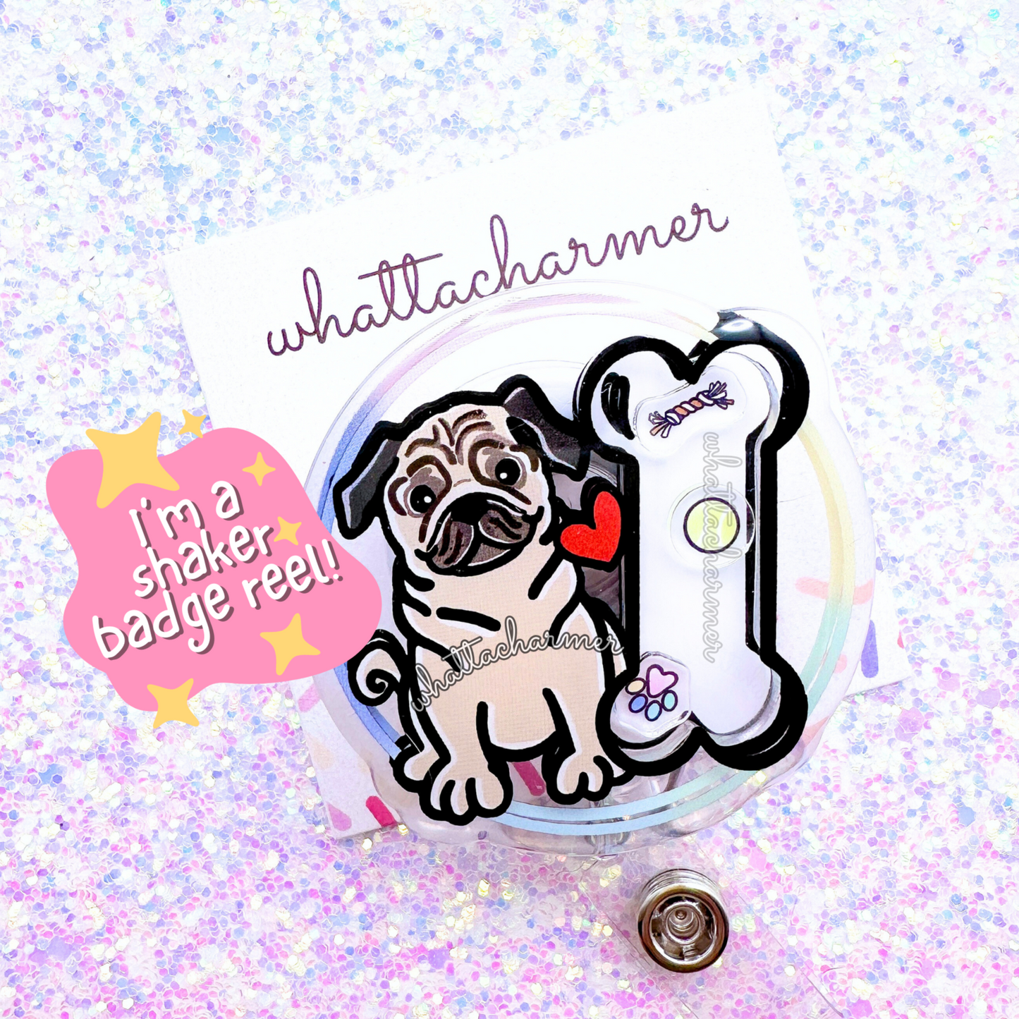 Pug Badge Reel
