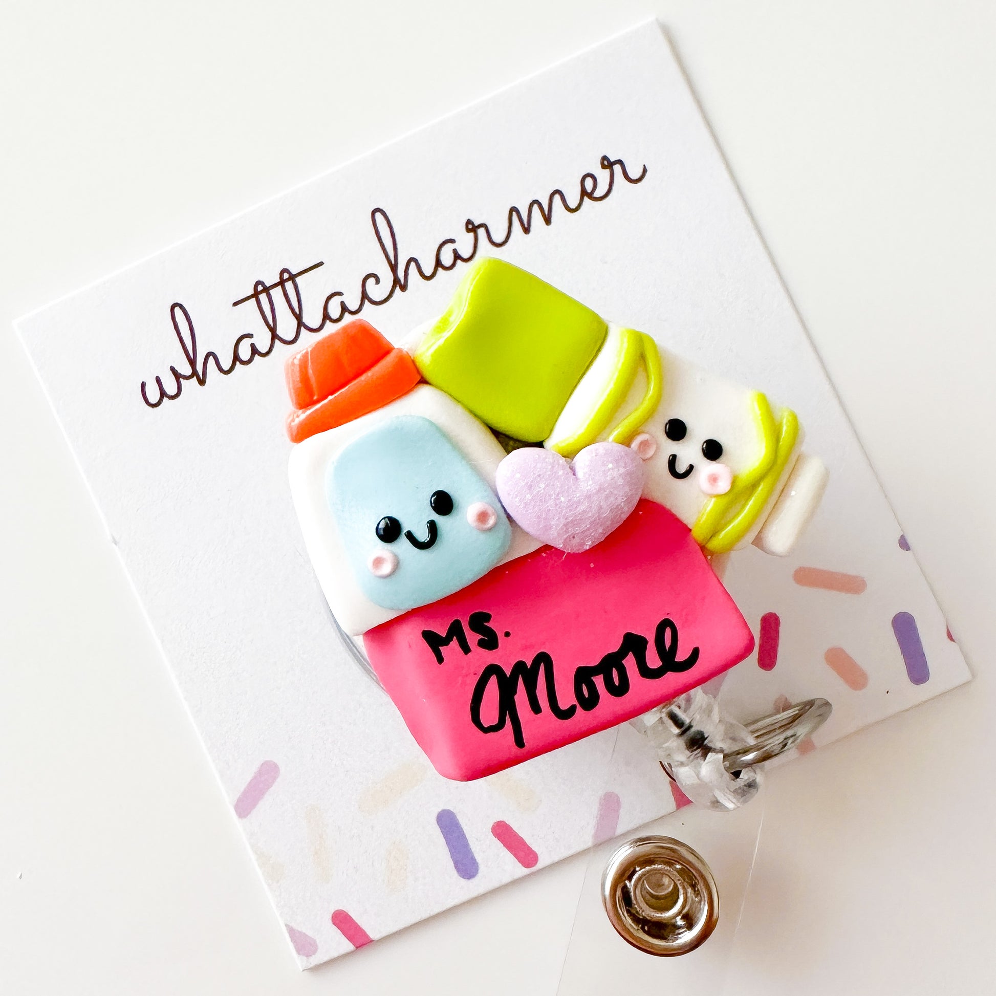 Personalized Teacher Supplies Badge Reel