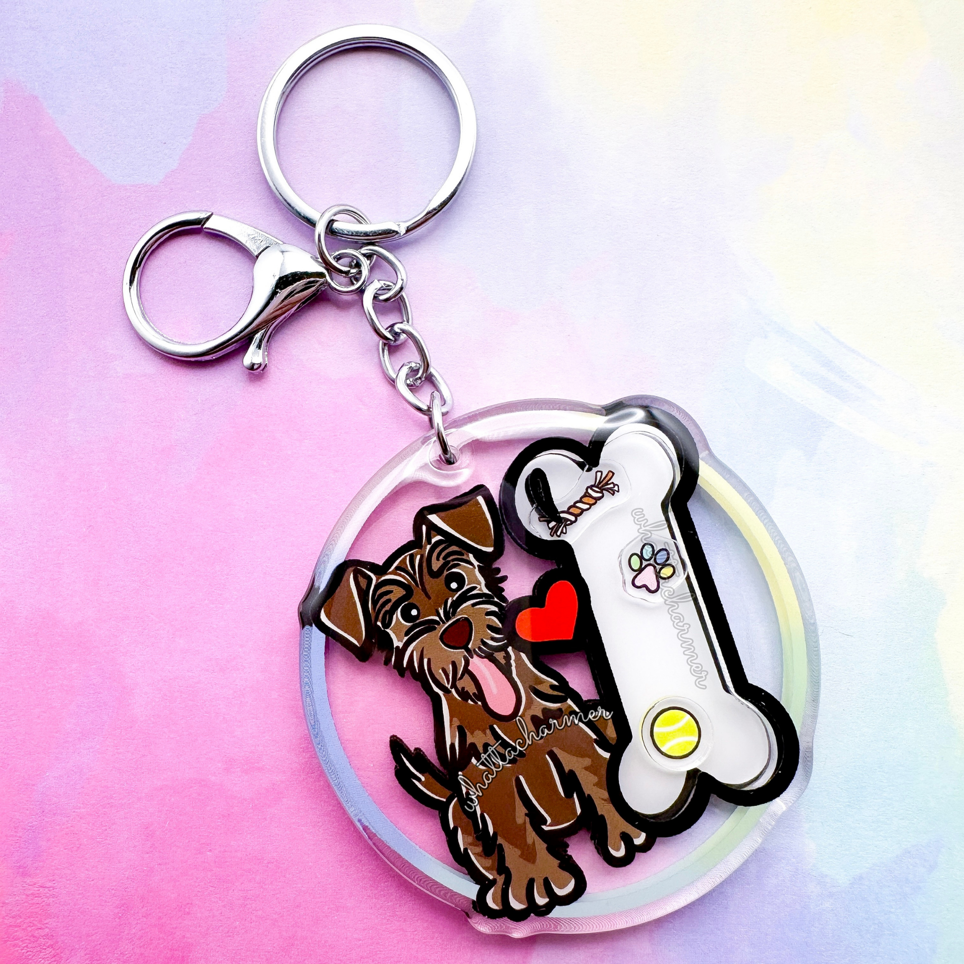Liver Schnauzer Keychain