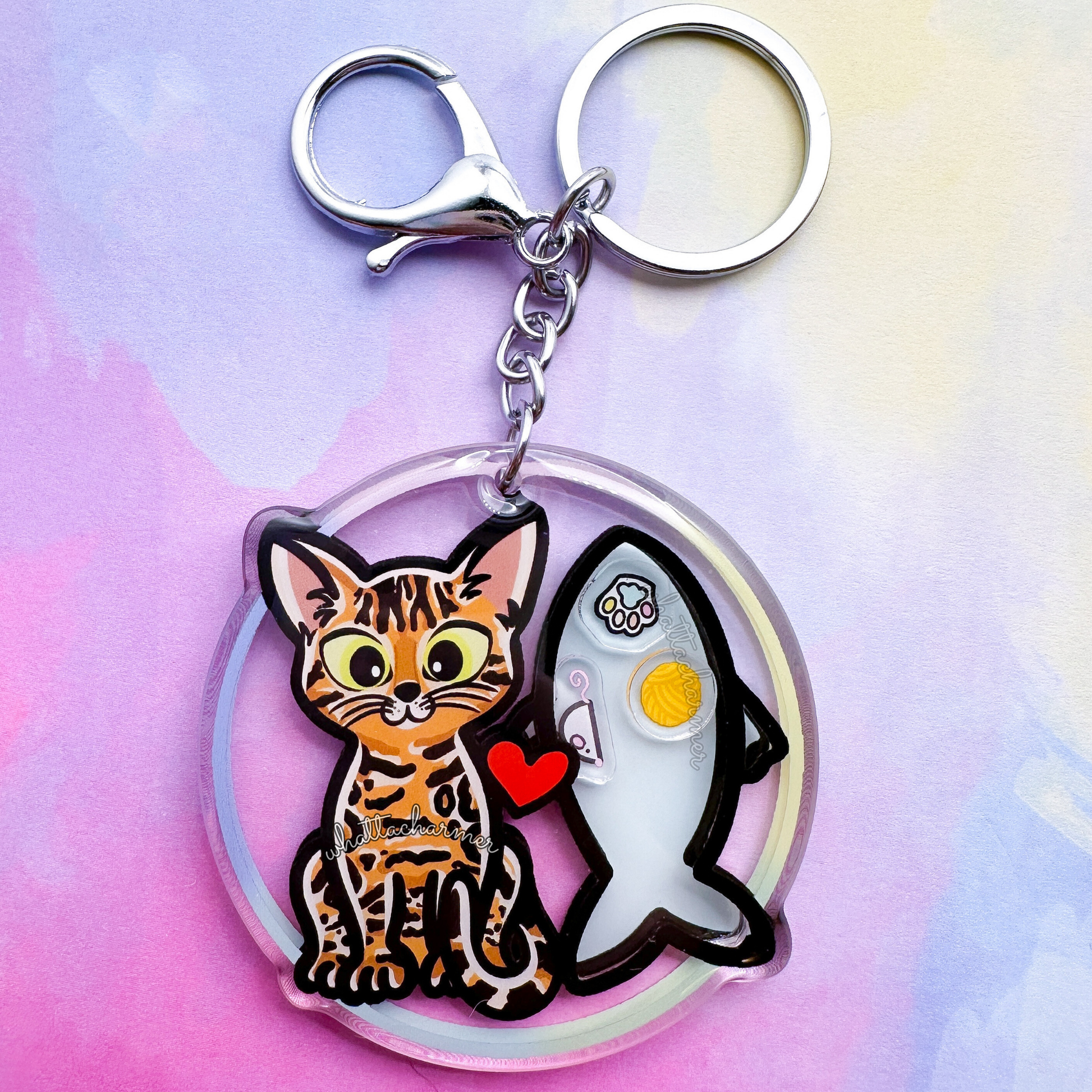 Tan Bengal Cat Keychain