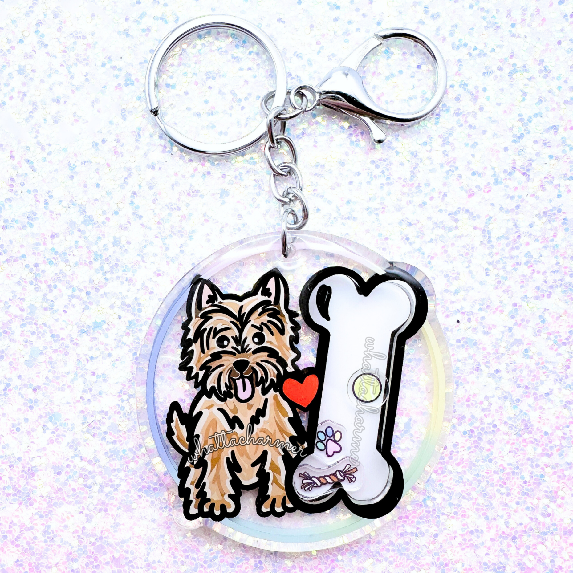 Wheaten Cairn Terrier Keychain