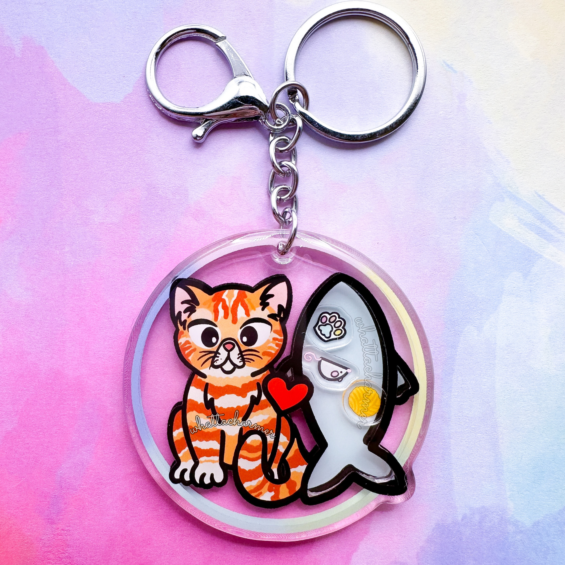Red Exotic Shorthair Cat Keychain