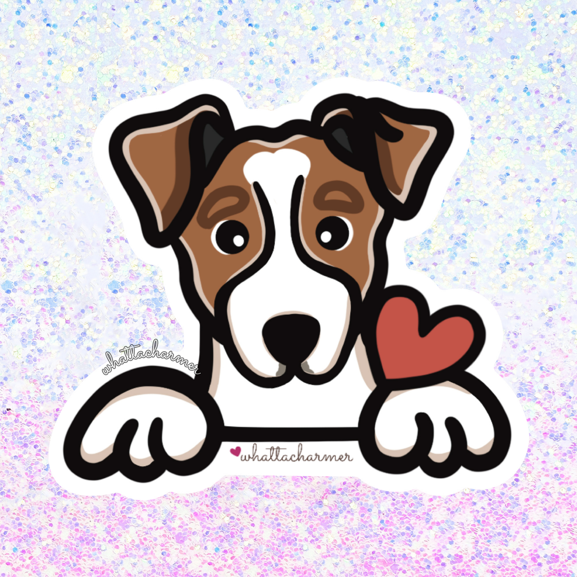 Red and White Jack Russell Terrier Sticker