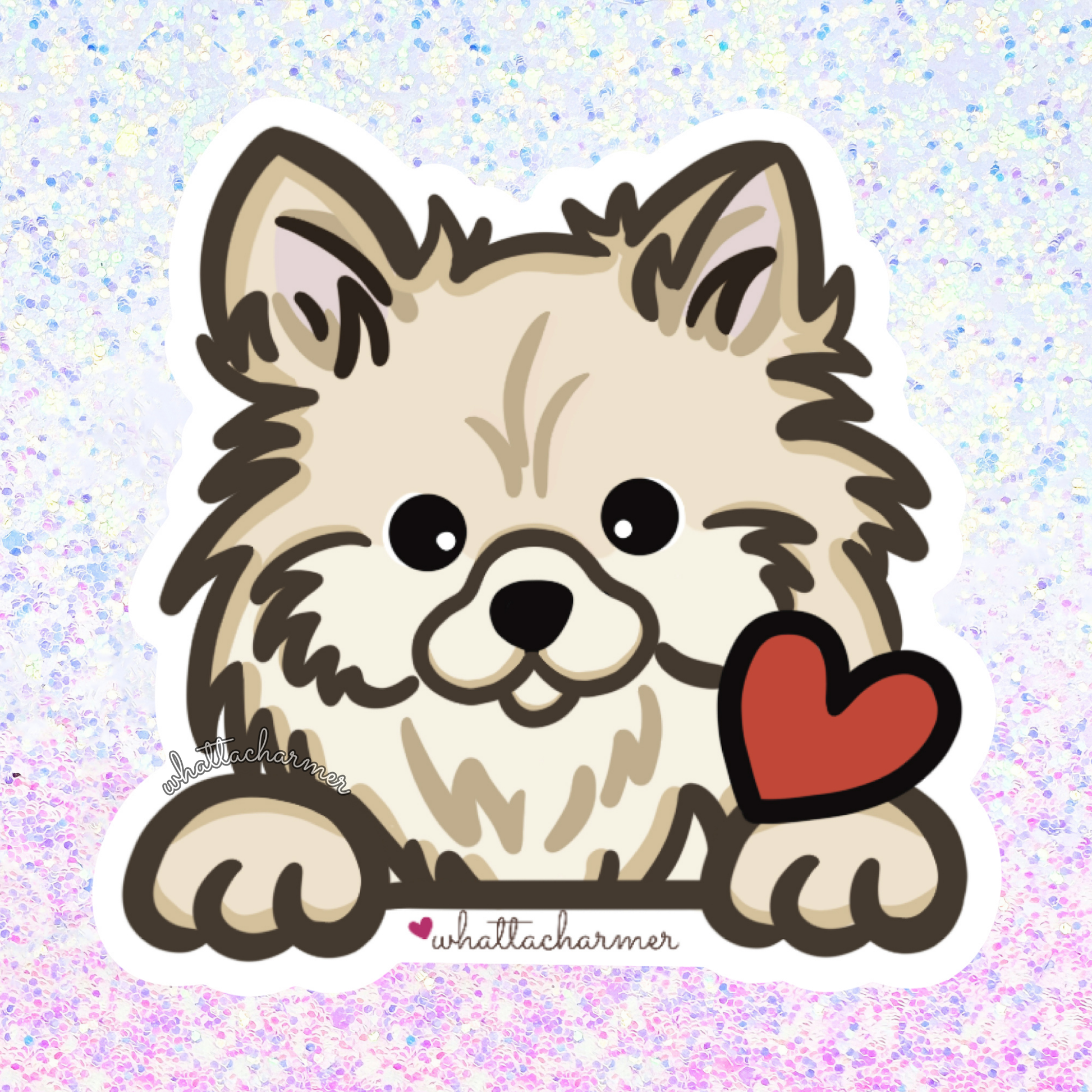 Cream Pomeranian Sticker