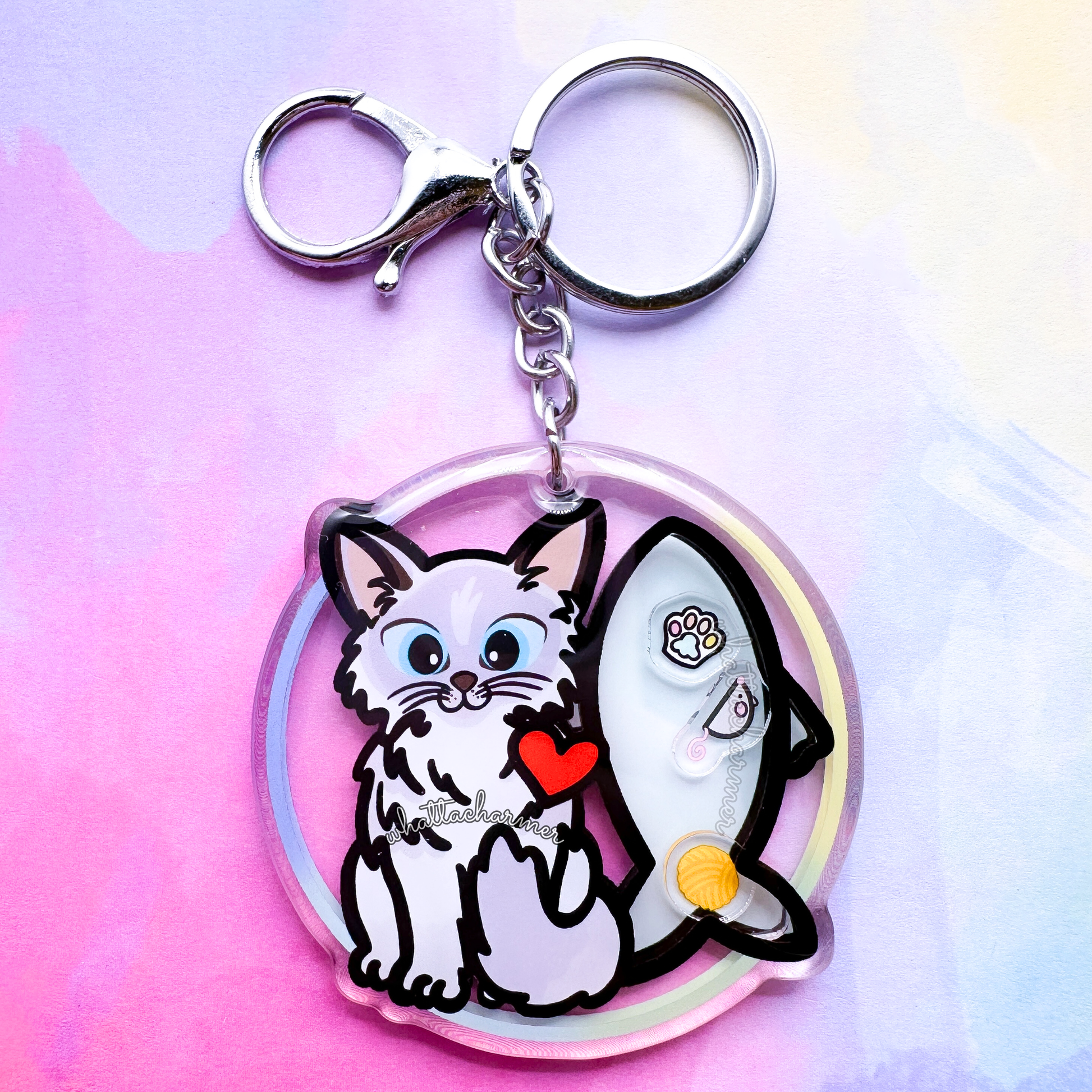 Lilac Point Ragdoll Cat Keychain
