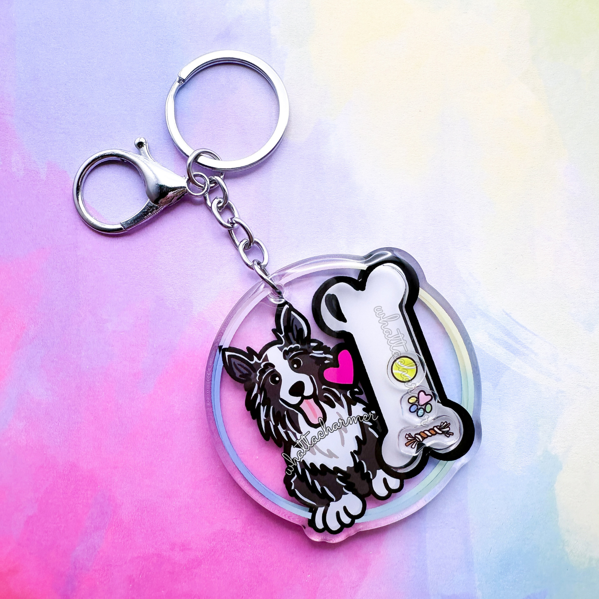 Black Shetland Sheepdog Keychain