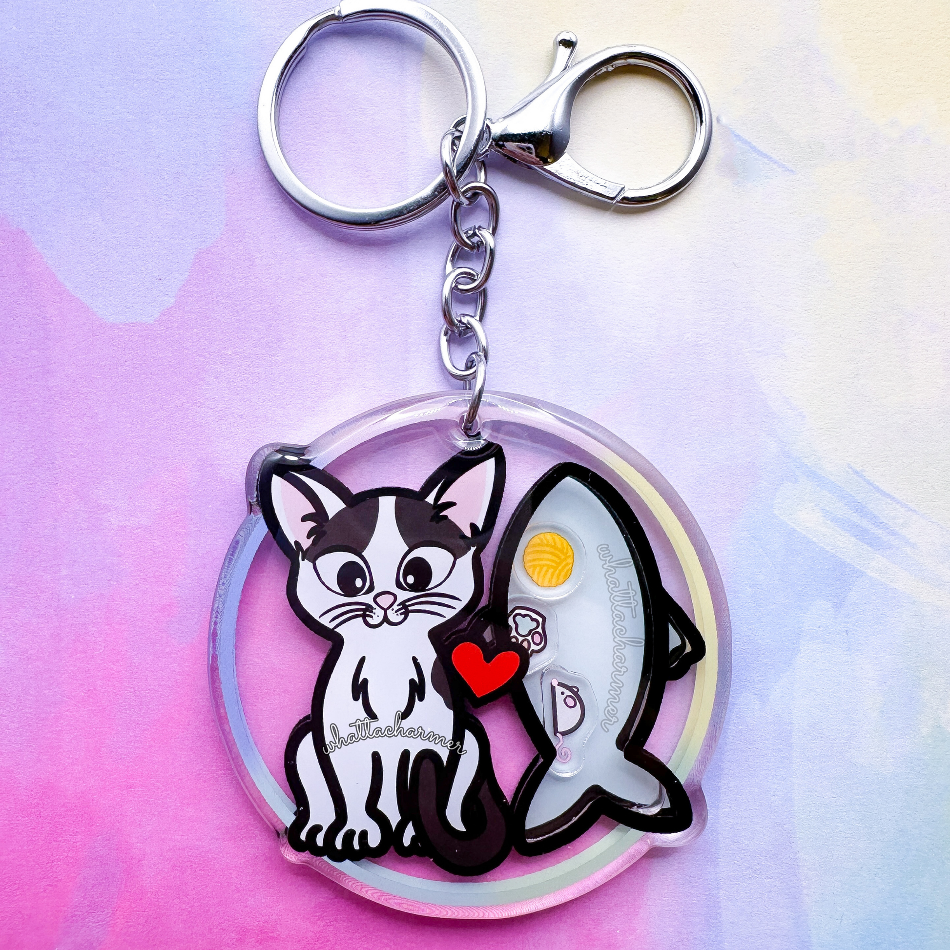 Black Van Cat Keychain