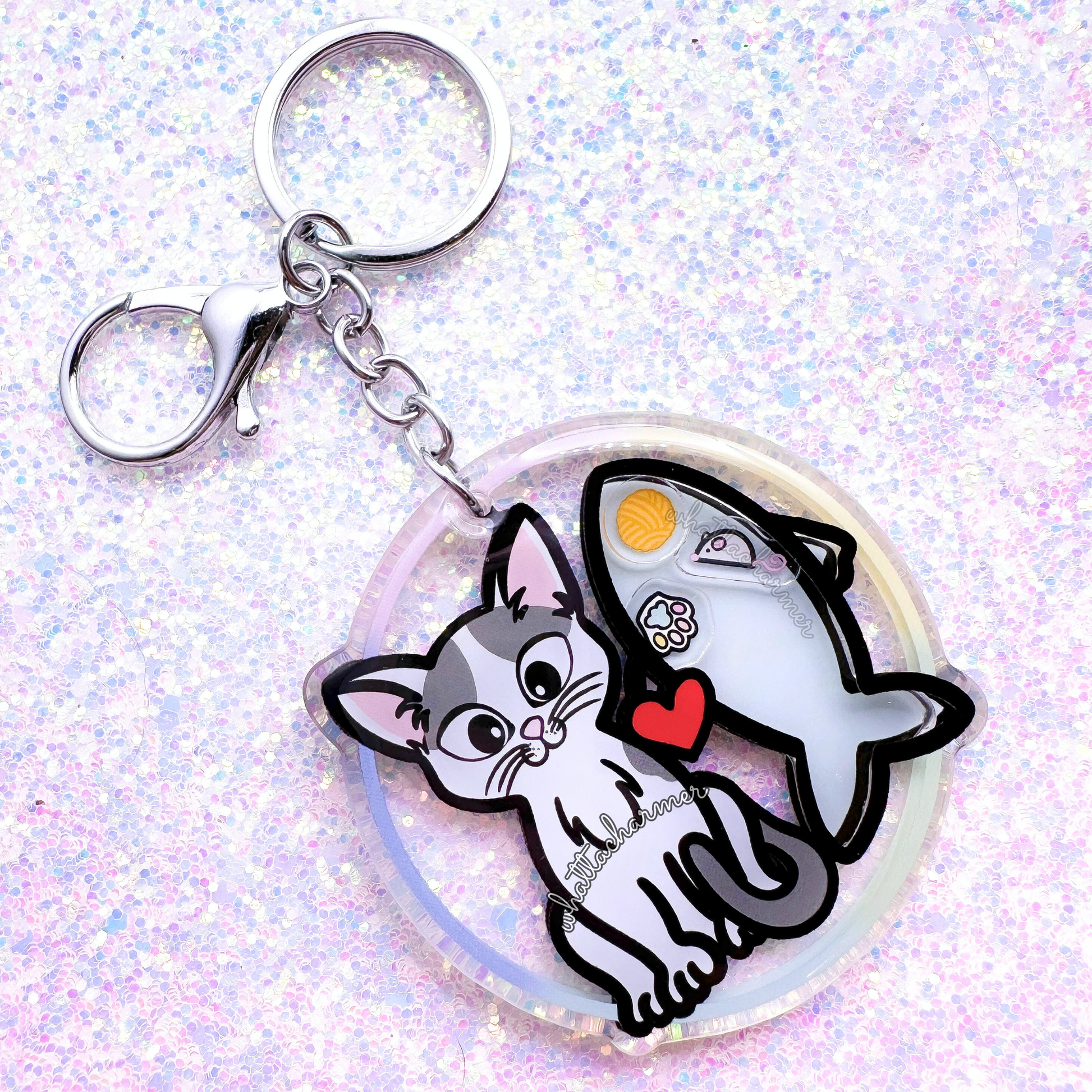 Gray Van Cat Keychain