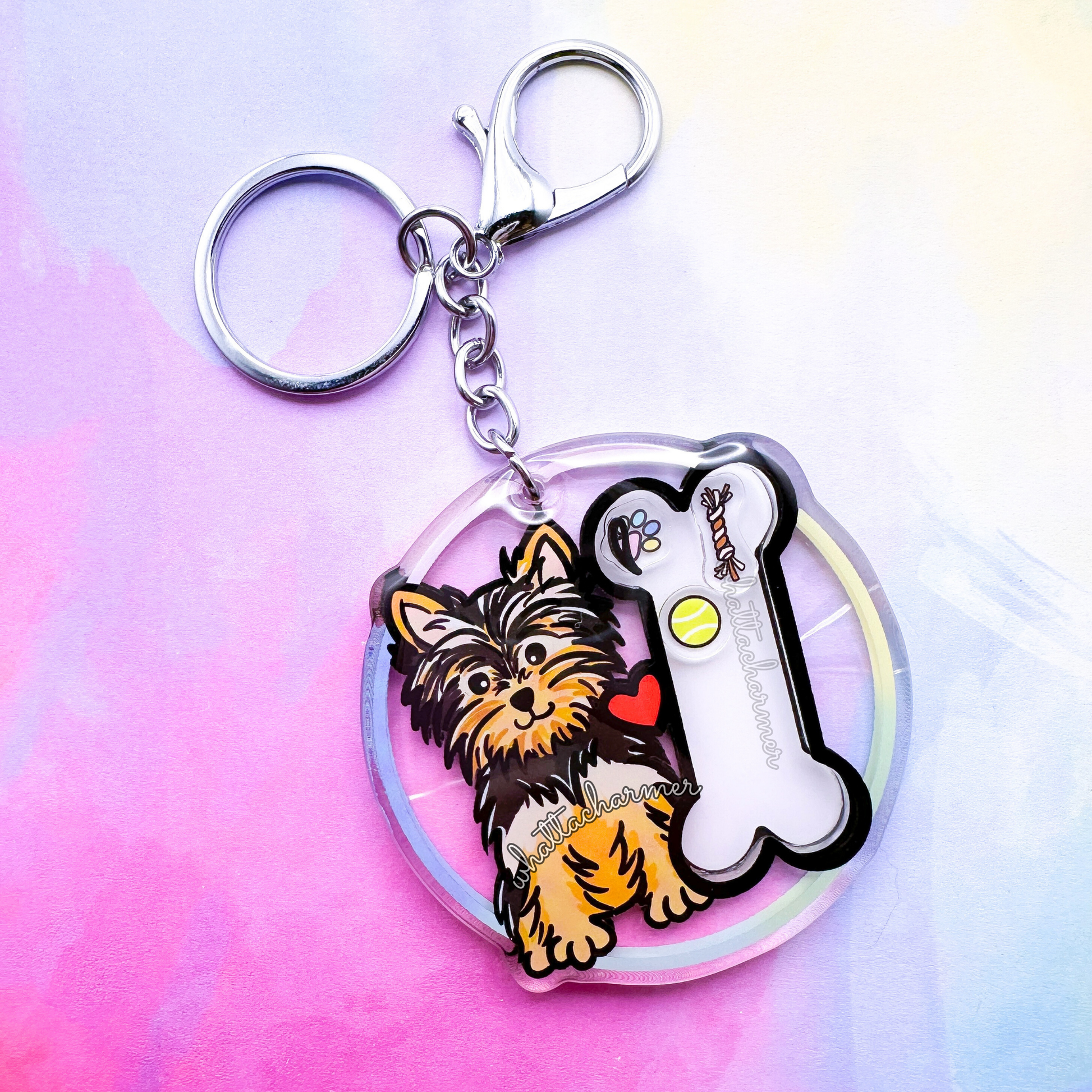 Black and Gold Yorkshire Terrier Keychain
