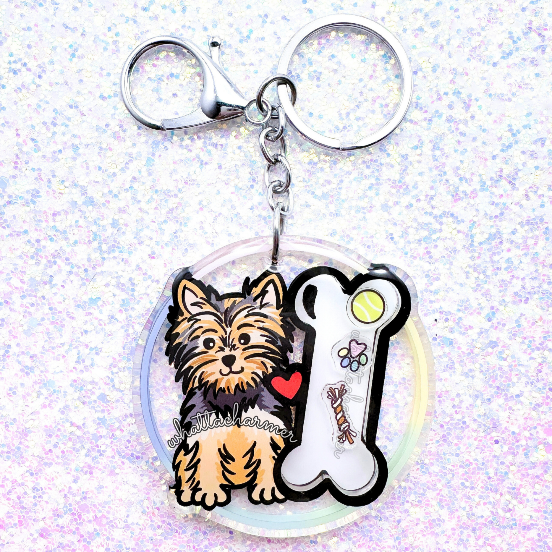 Blue and Tan Yorkshire Terrier Keychain