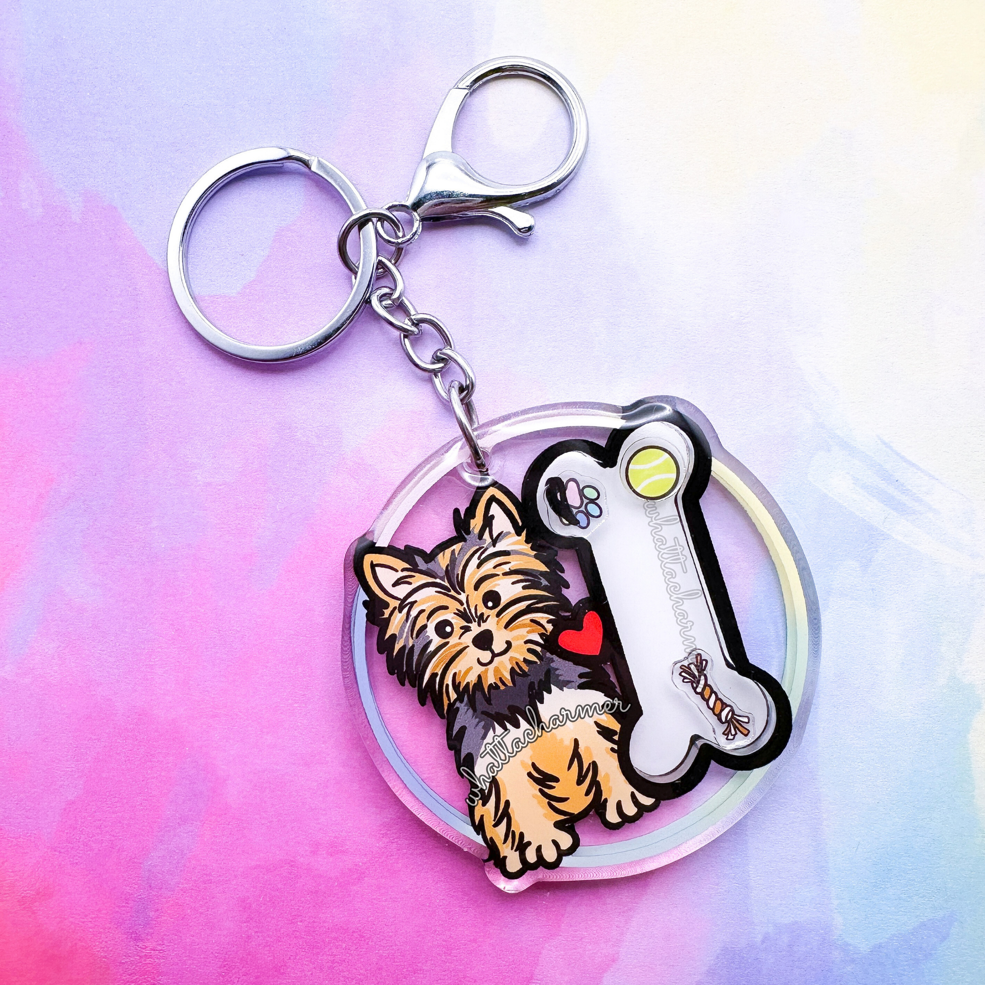 Blue and Tan Yorkshire Terrier Keychain