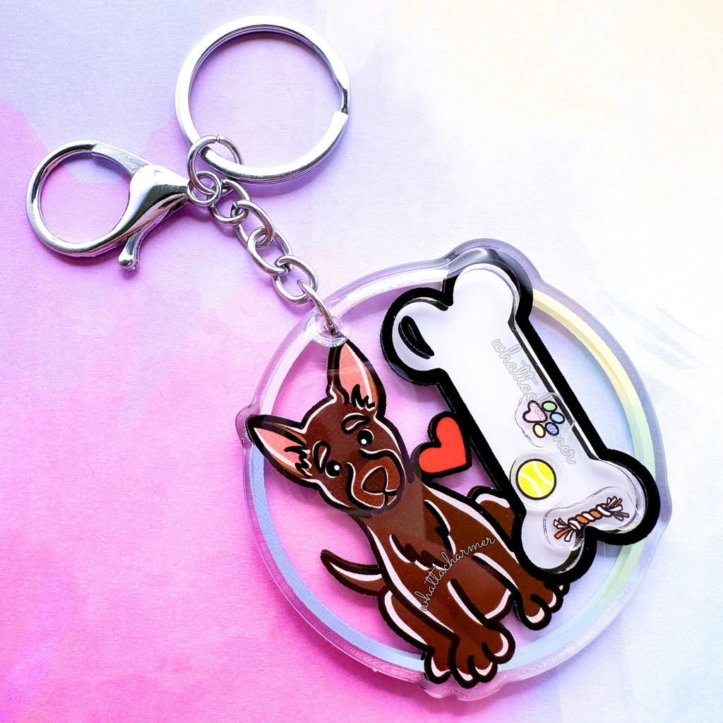 Brown Australian Kelpie Keychain