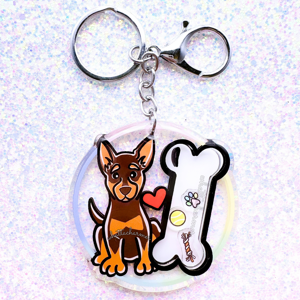 Brown and Tan Australian Kelpie Keychain
