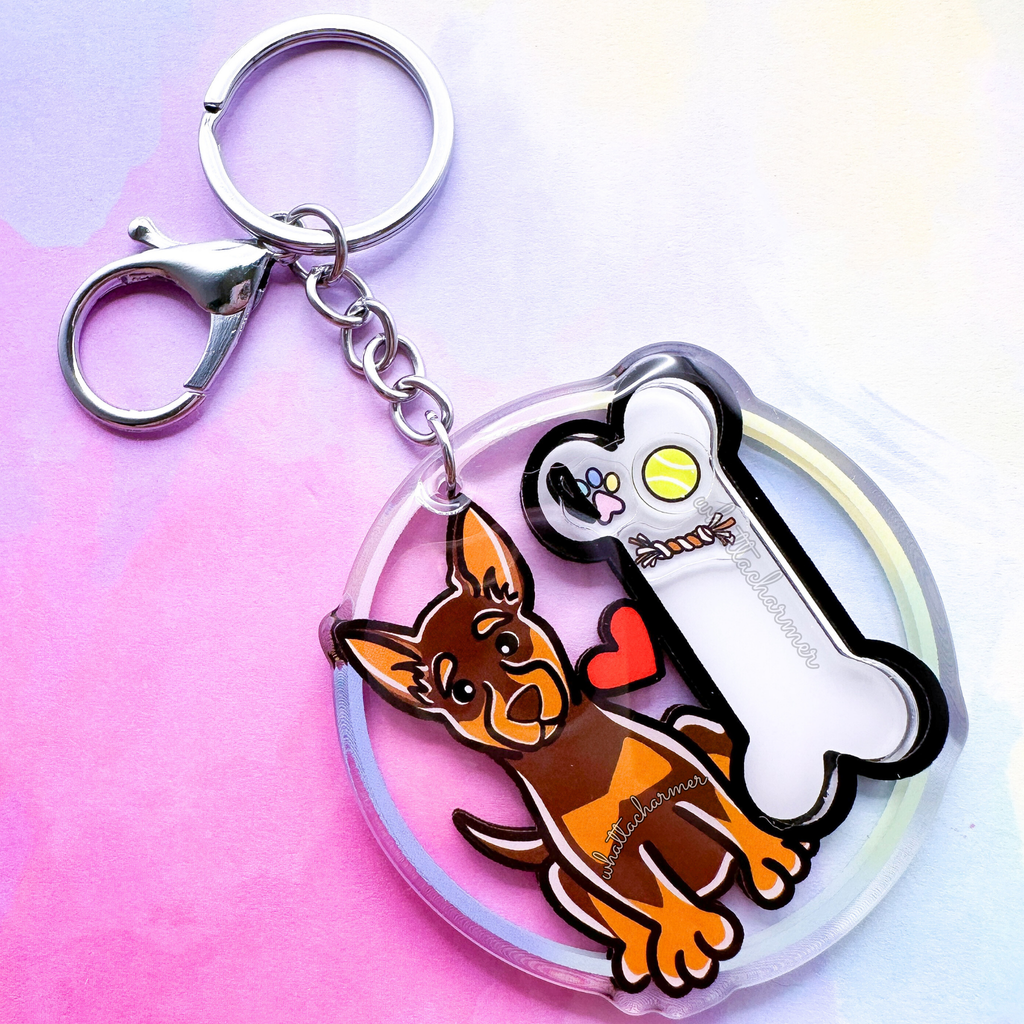 Brown and Tan Australian Kelpie Keychain