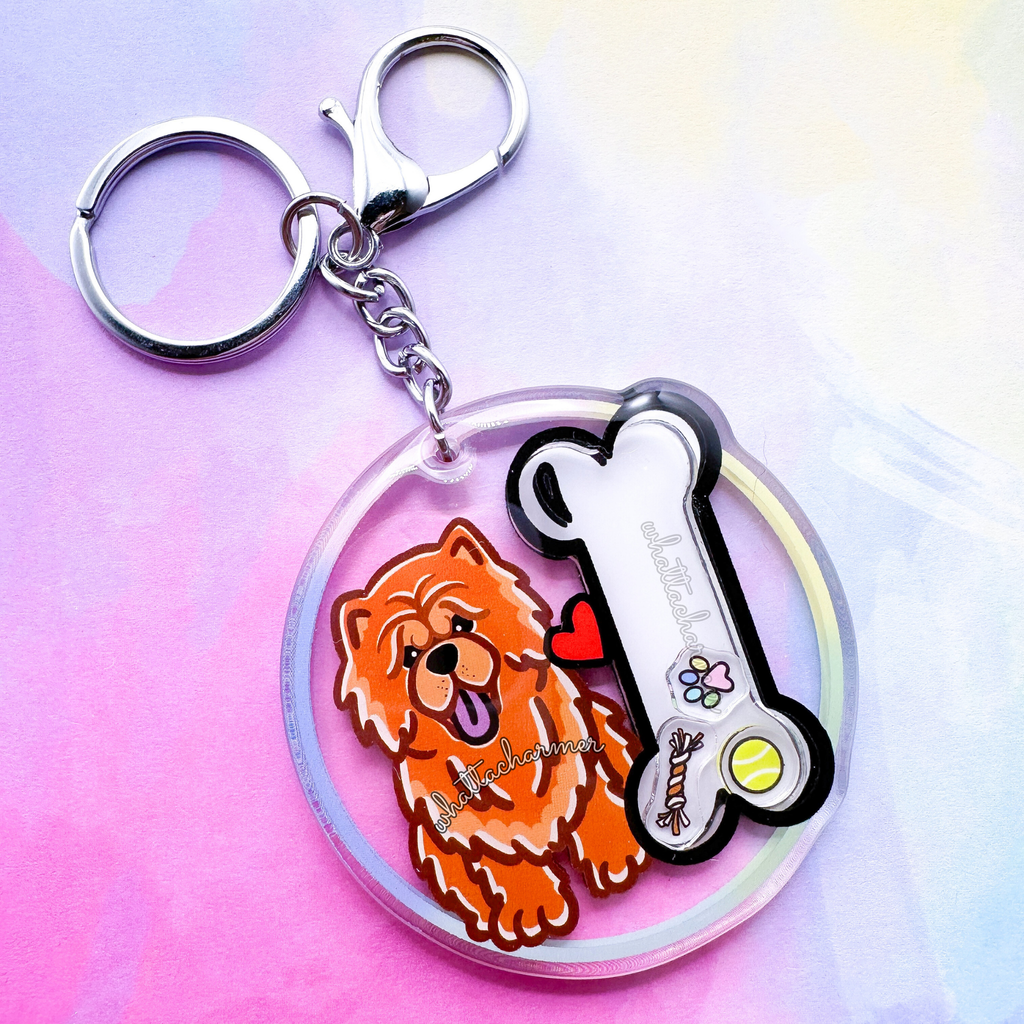 Red Chow Chow Keychain