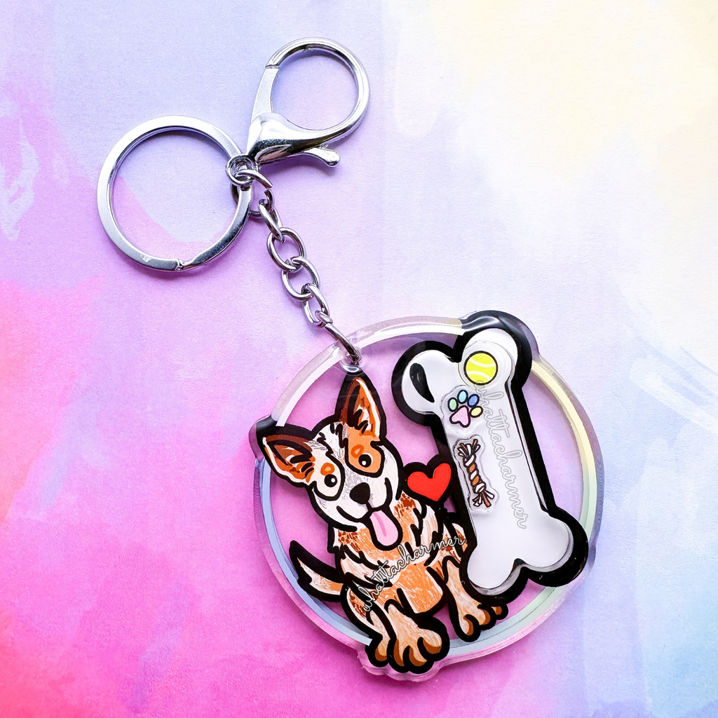 Red Australian Cattle Dog Keychain
