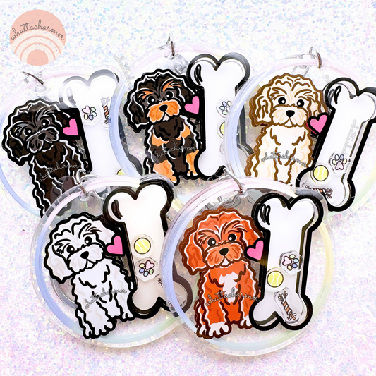 Cavapoo Shaker Keychain