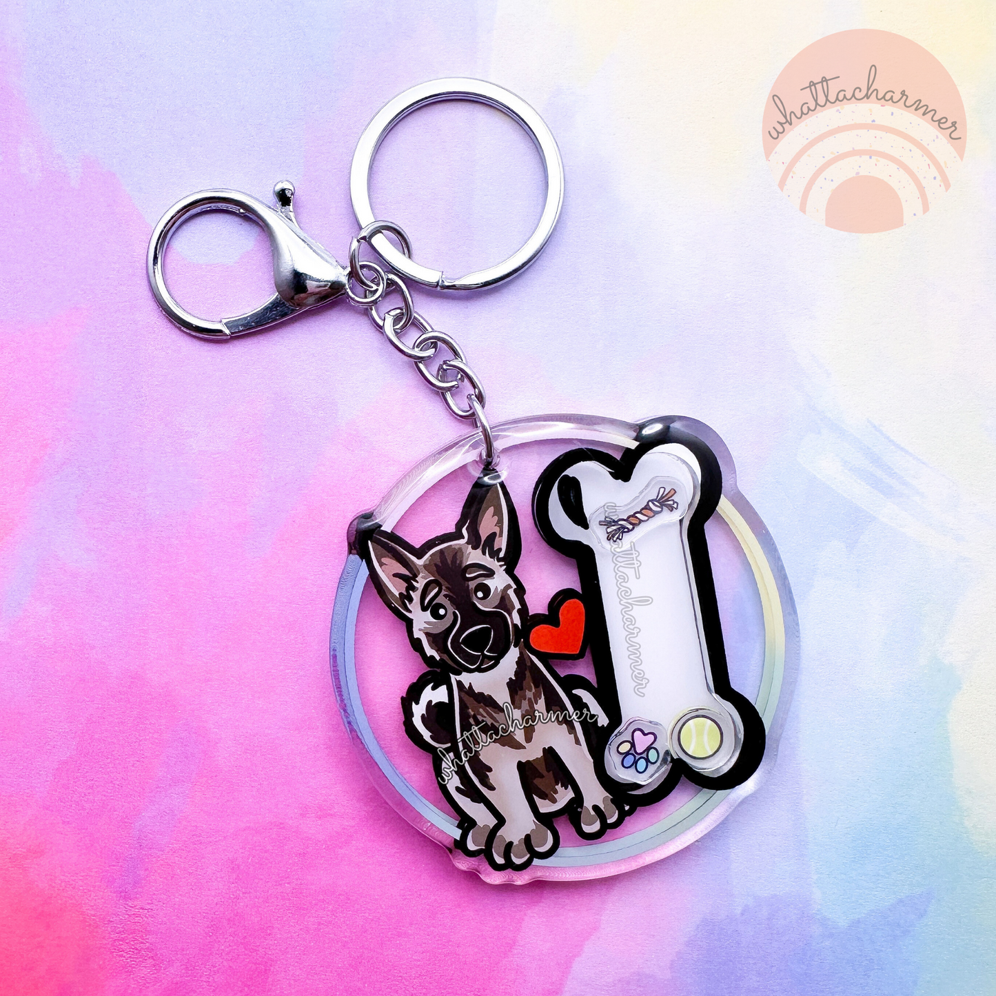 Norwegian Elkhound Shaker Keychain