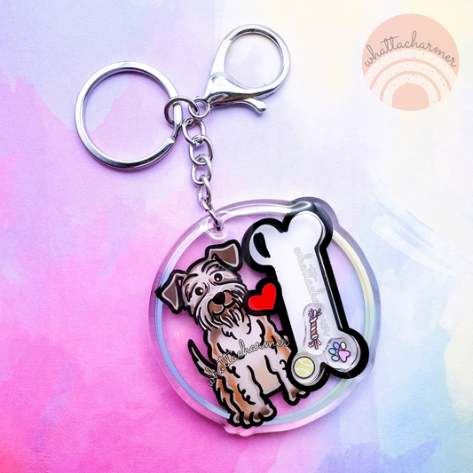 Soft Coated Wheaten Terrier Shaker Keychain