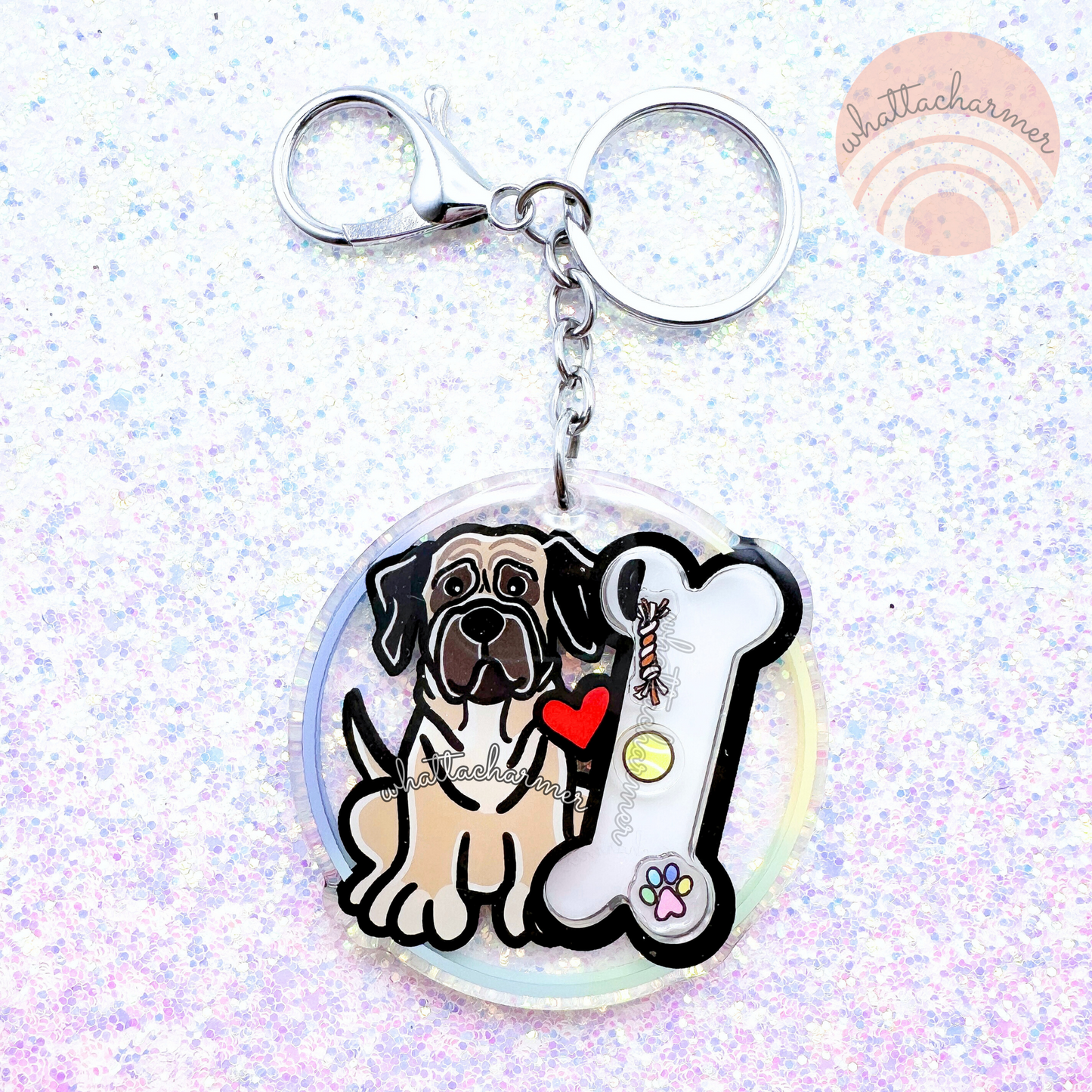 Mastiff Shaker Keychain