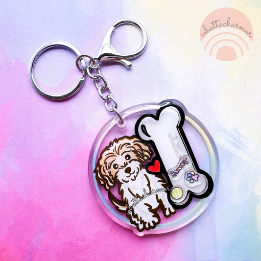 Cavachon Shaker Keychain