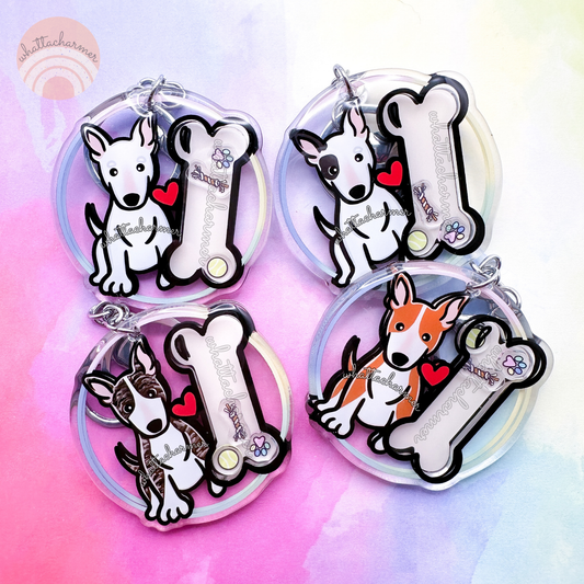 Bull Terrier Shaker Keychain