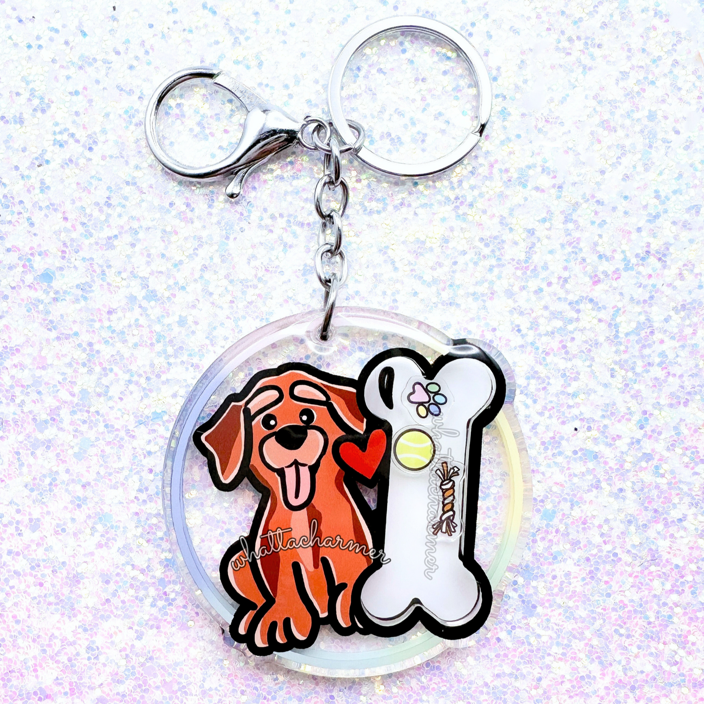 Red Fox Labrador Retriever Shaker Keychain