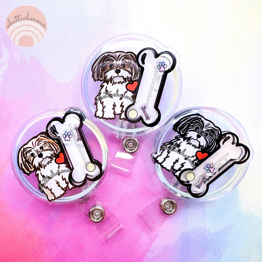 Shih Tzu Shaker Badge Reels