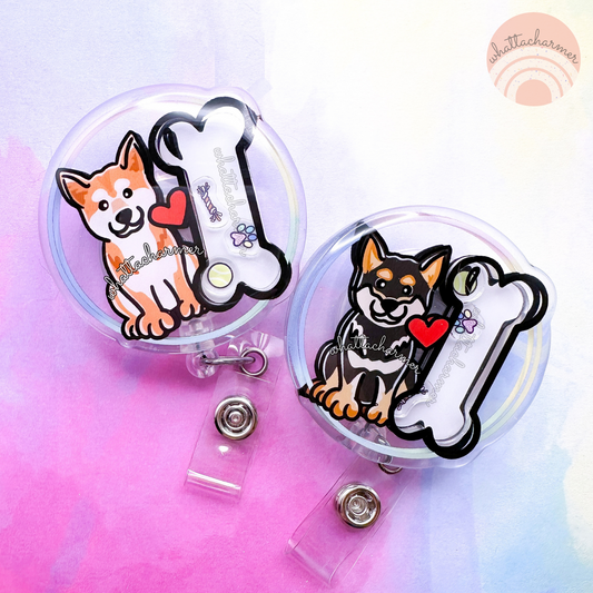 Shiba Inu Shaker Badge Reels