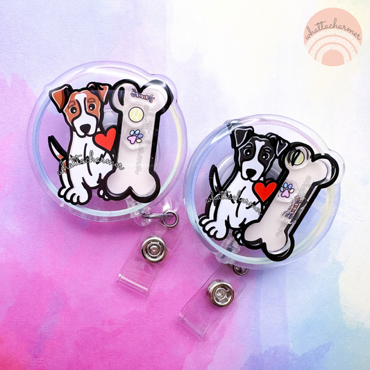 Jack Russell Terrier Shaker Badge Reels