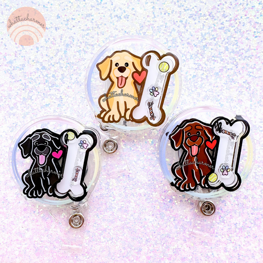 Labrador Retriever Shaker Badge Reels