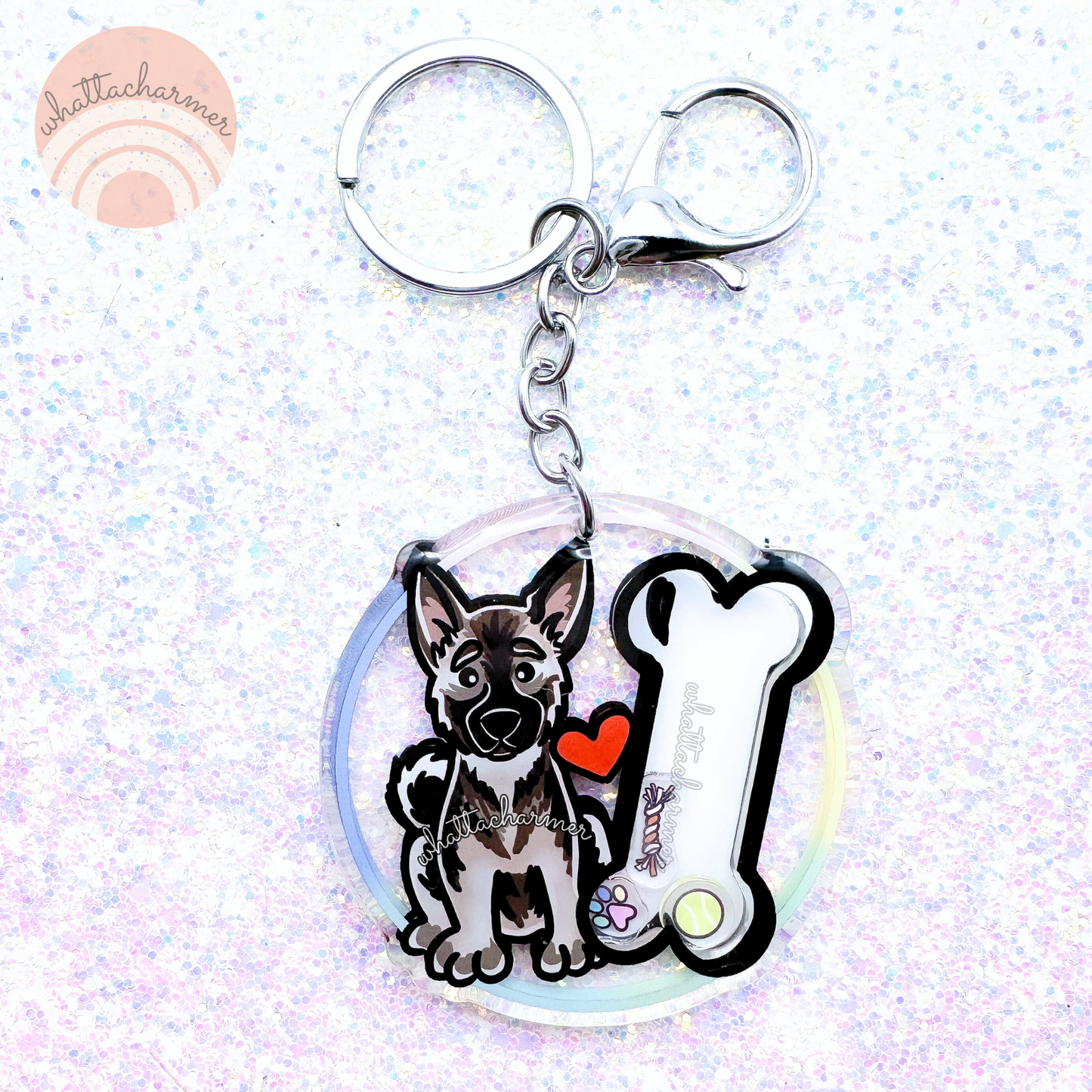 Norwegian Elkhound Shaker Keychain