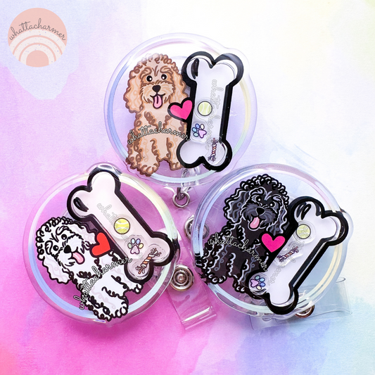 Standard Poodle Shaker Badge Reels