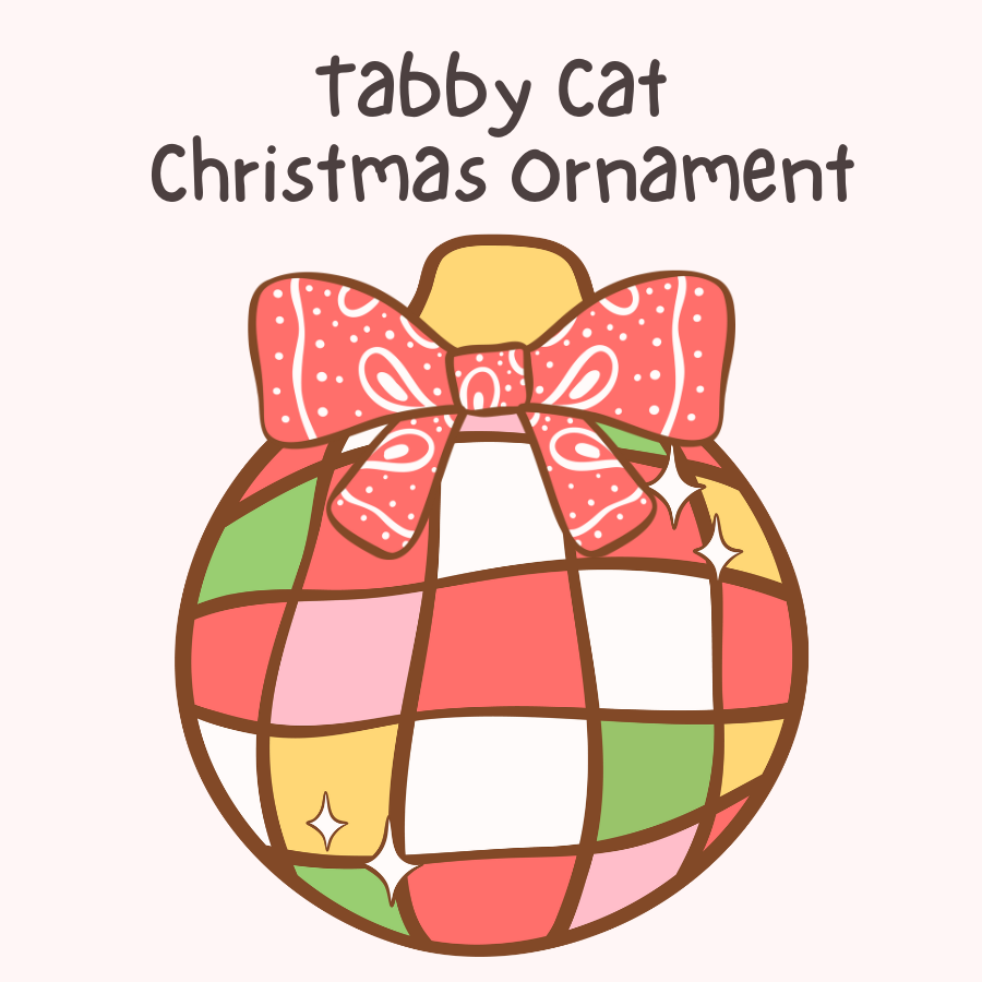 Tabby Cat Christmas Ornament