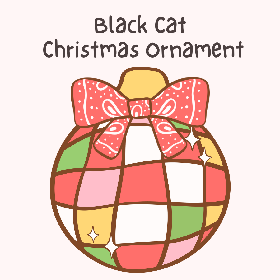 Black Cat Christmas Ornament