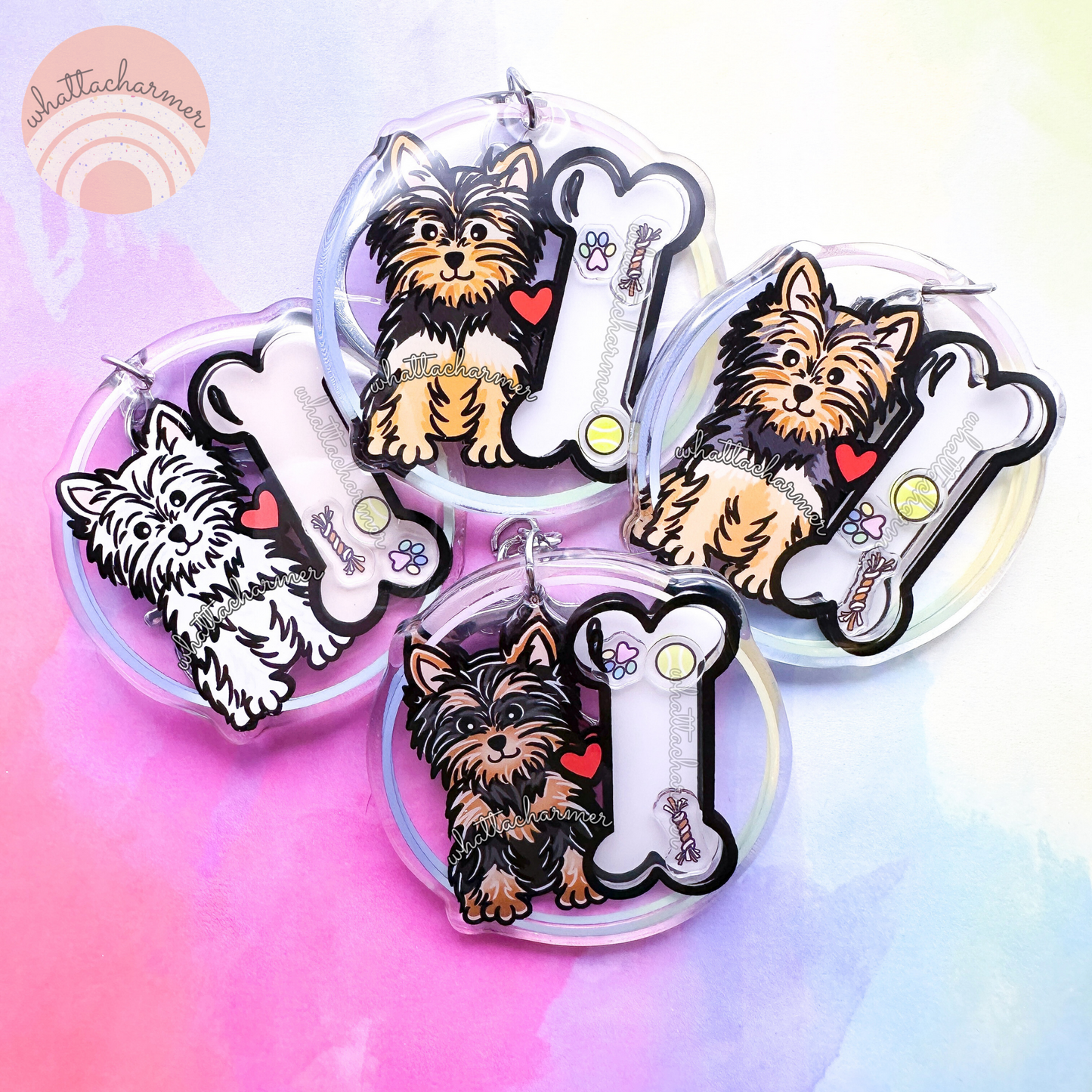 Yorkshire Terrier (Yorkie) Shaker Keychain