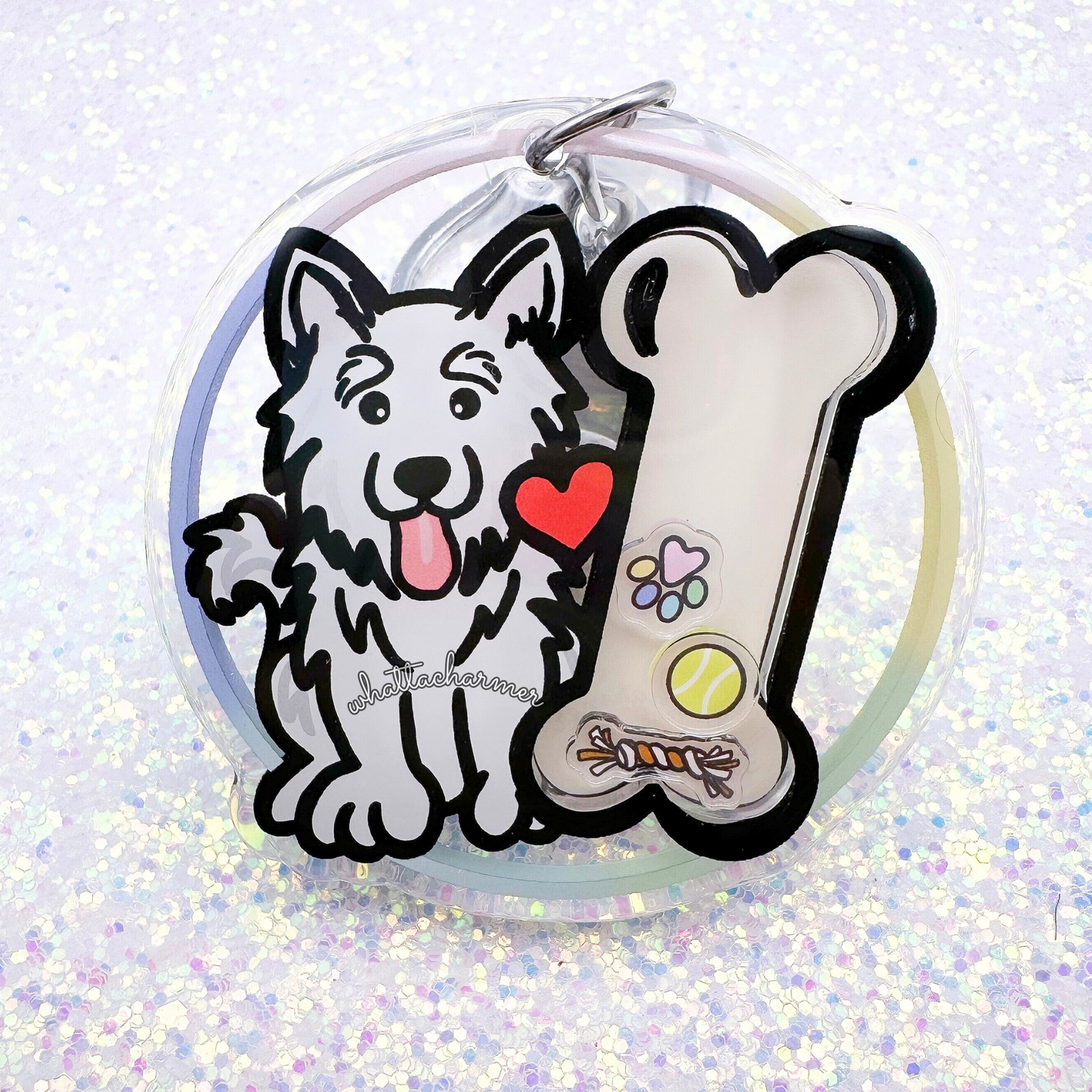 Samoyed Shaker Keychain