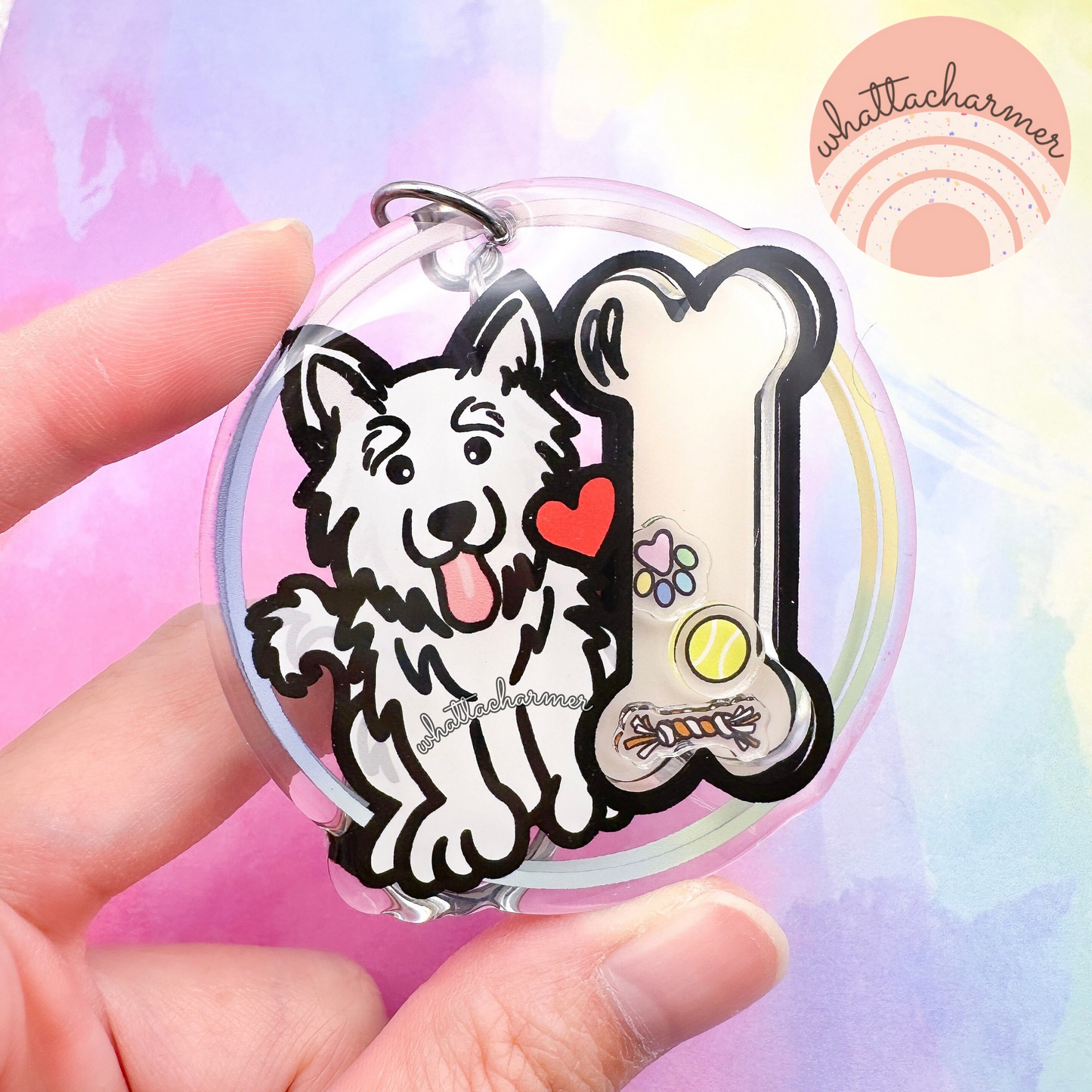 Samoyed Shaker Keychain