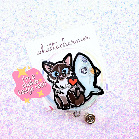 Ragdoll Cat Shaker Badge Reel