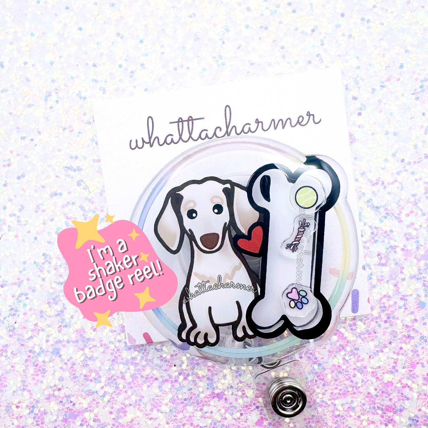 Dachshund (Doxie) Shaker Badge Reels (1 of 3)