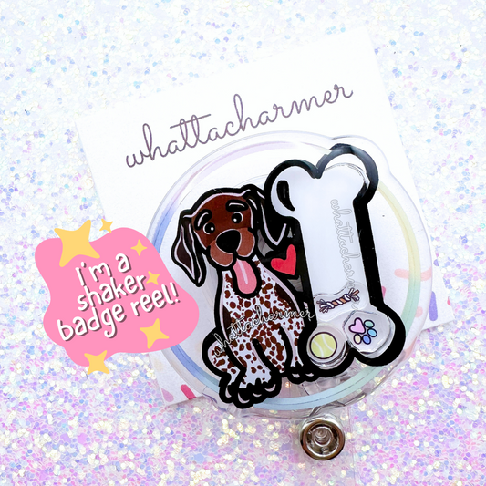 German Shorthaired Pointer (GSP) Shaker Badge Reel