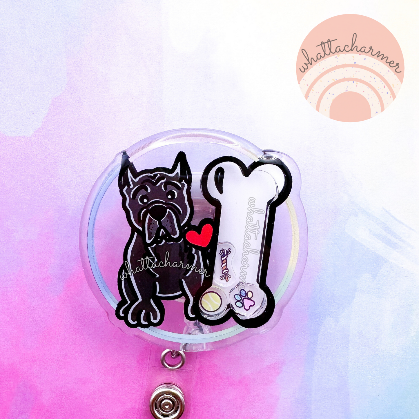 Cane Corso Shaker Badge Reel