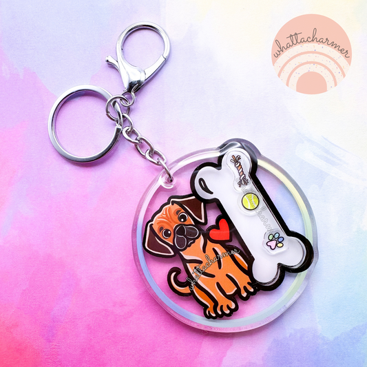 Puggle Shaker Keychain