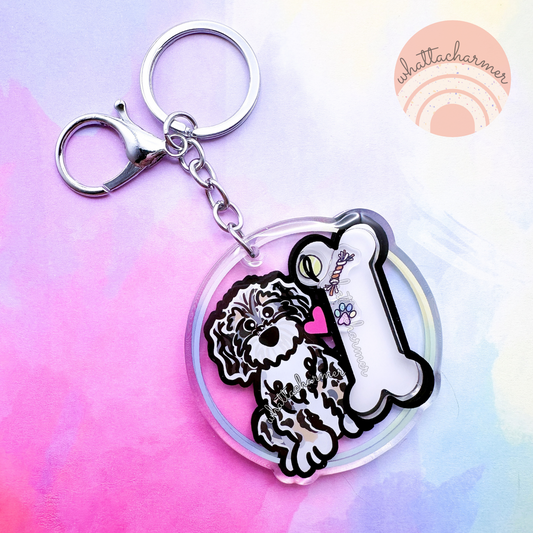 Aussiedoodle Shaker Keychain