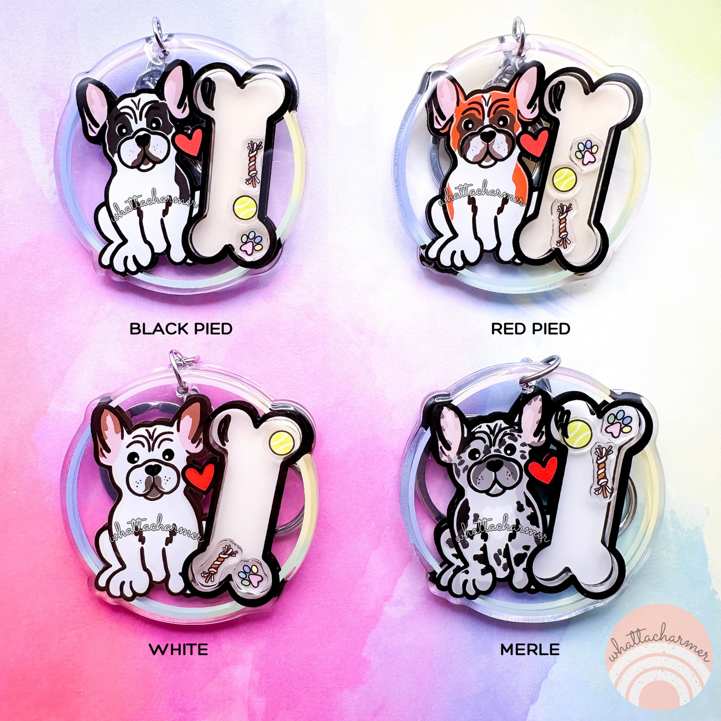 French Bulldog (Frenchie) Shaker Keychain